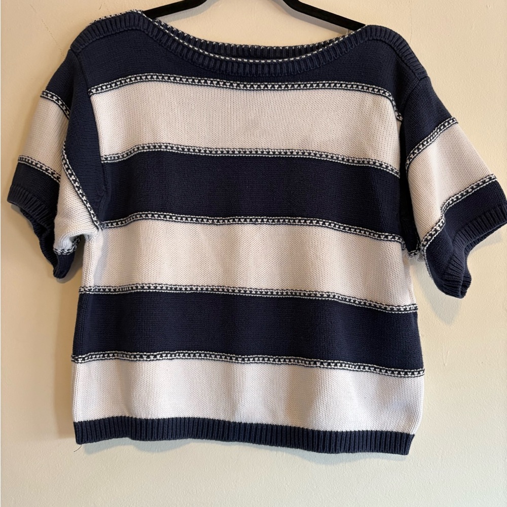 Striped Navy and White Women's Sweater